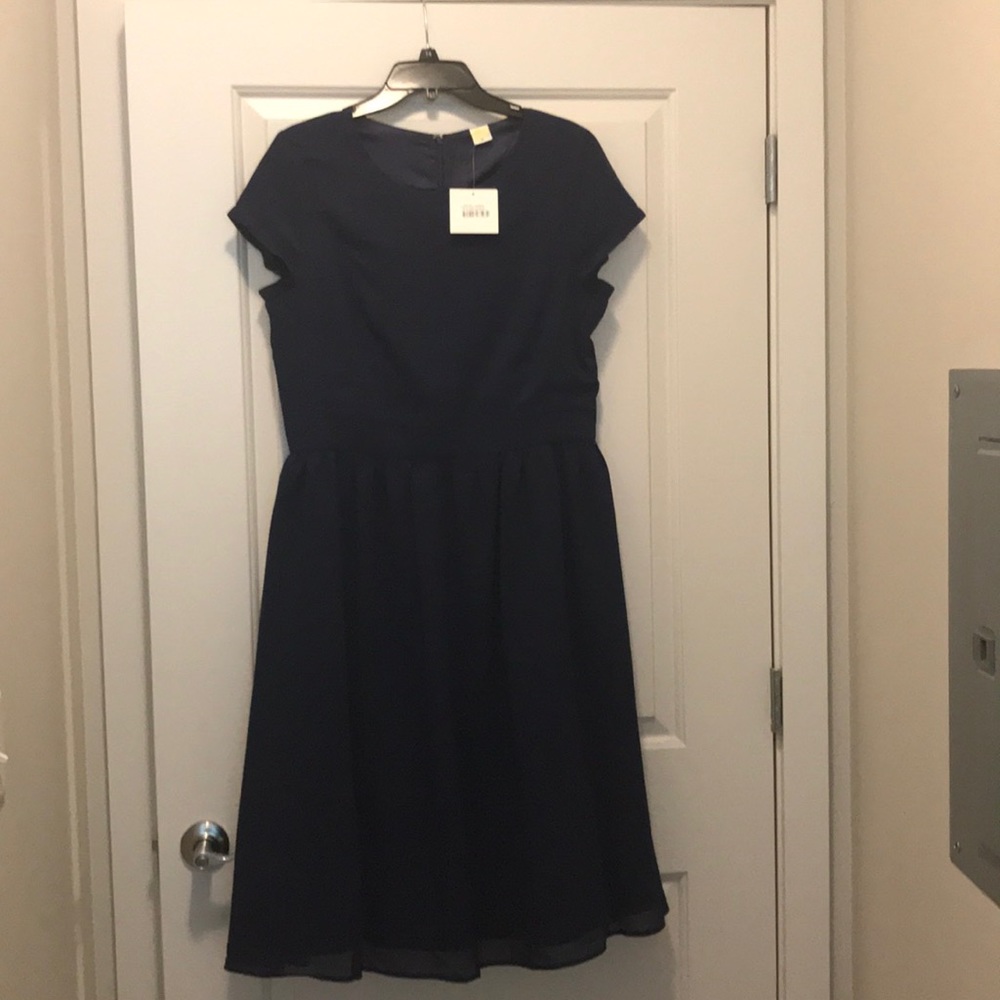 Lucy Chiffon Navy Blue Dress
